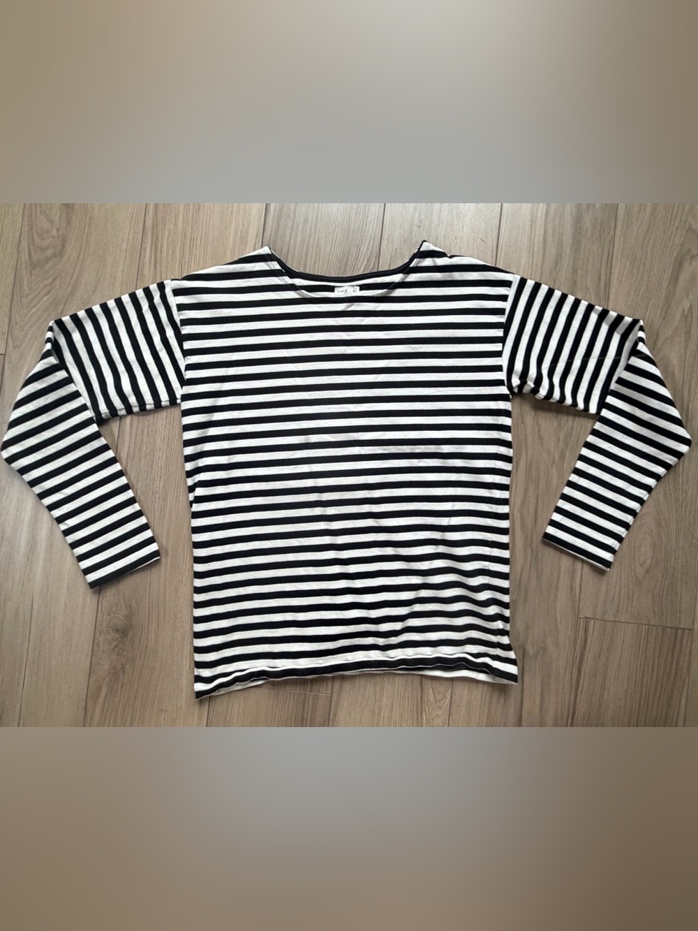 Girls Of Dust Black Cream Striped Long Sleeve Recycled Cotton XS